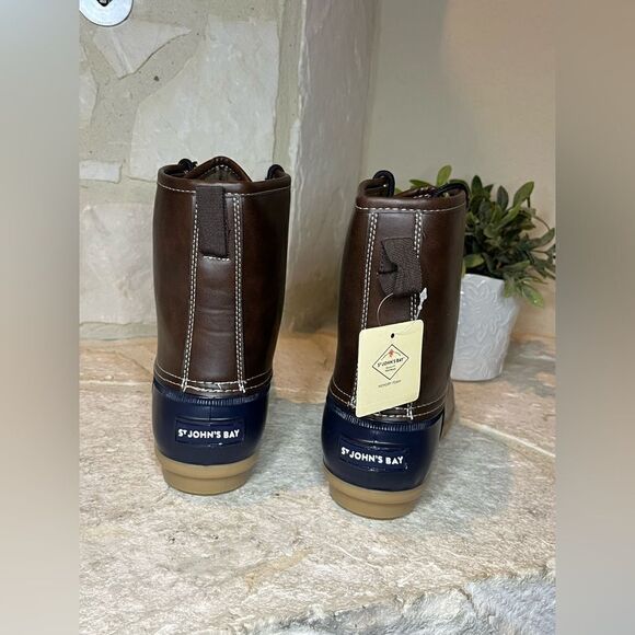 St John’s Bay Rollands navy/brown duck boots sz 11 - Picture 3 of 9